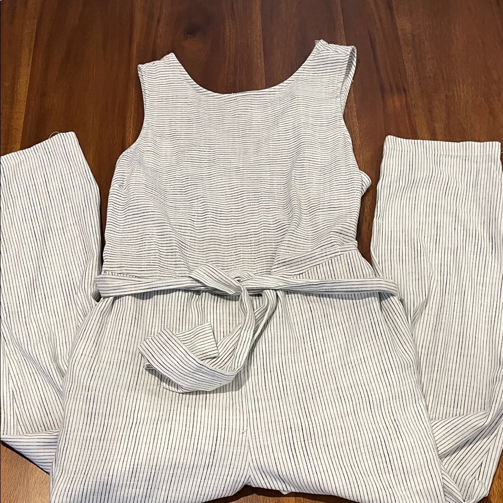NWT Marine Layer Eloise Pinstripe Sleeveless Jumpsuit L